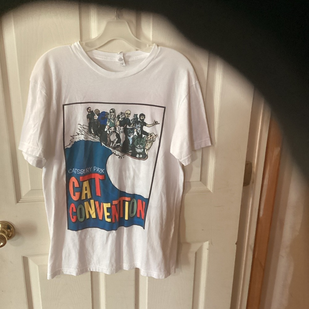 Fruit of the Loom Catsbury Park Cat Convention T Shirt White Womens Medium